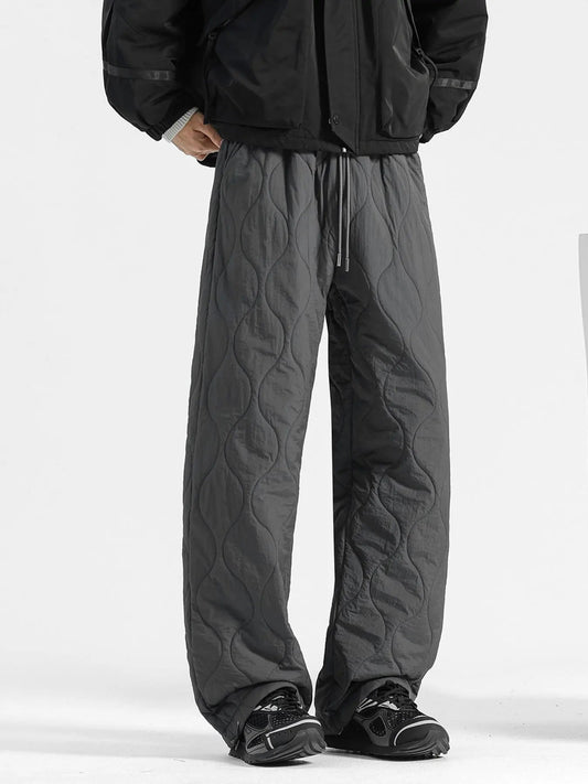 Men's Plus Size Quilted Loose-Fit Pants by Partner Label