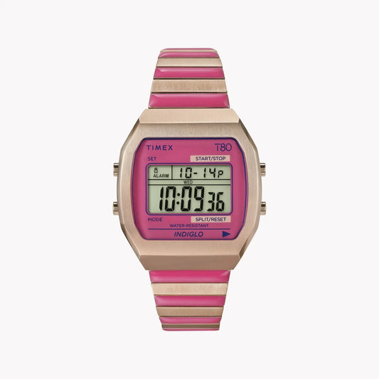 Timex Women's Rose Gold-Tone Watch, Pink Accents | T80 by TIMEX