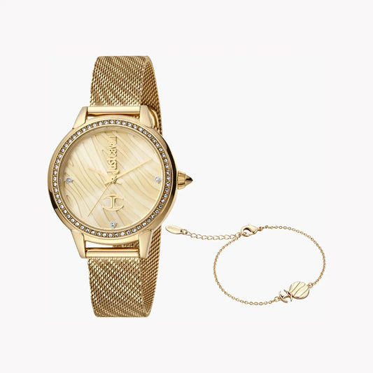 Just Cavalli Women's Gold Stainless Steel Watch, Champagne Dial | Jc1l146m0055 by JUST CAVALLI