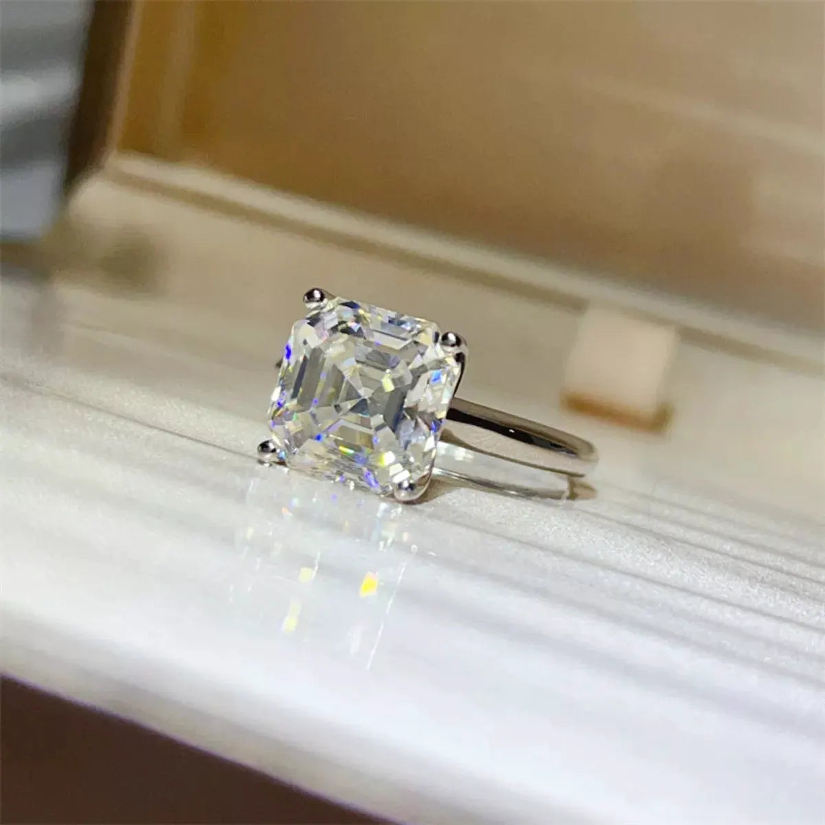 5 Carat Moissanite 925 Sterling Silver Ring by Partner Label