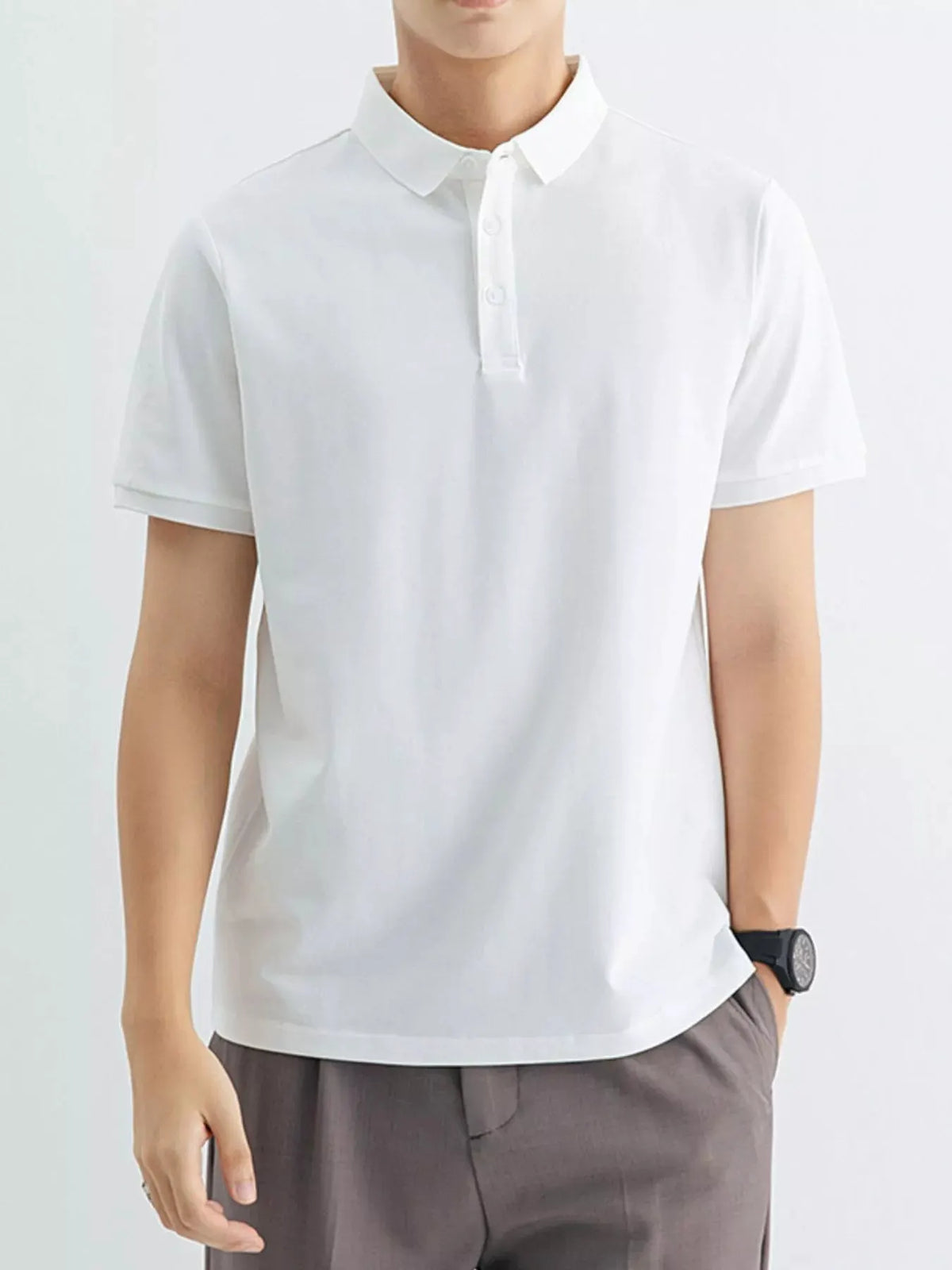 Men's Plus Size Classic Fit Short Sleeve Polo by Trendsi