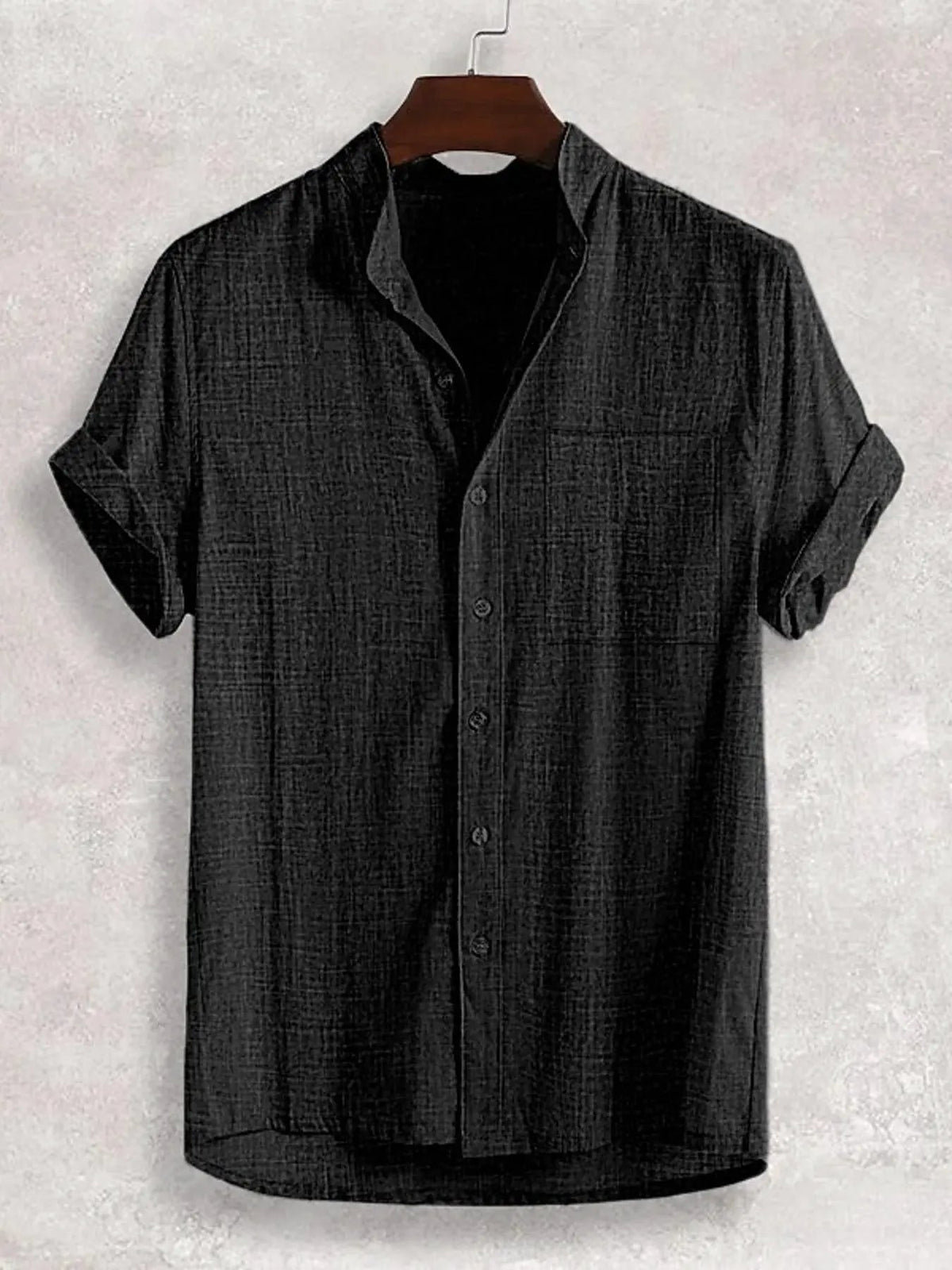 Men's Full Size Casual Button Up Short Sleeve Shirt Plus Size by Trendsi