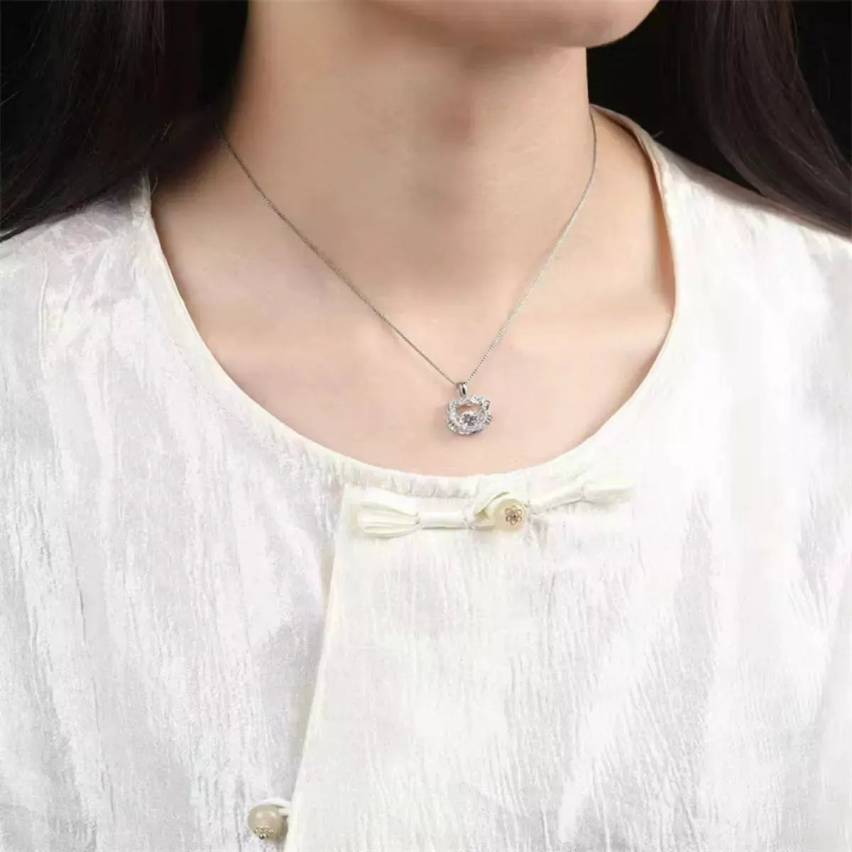 2 Carat Moissanite 925 Sterling Pendant Silver by Partner Labels