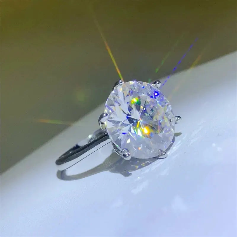 10 Carat Moissanite 925 Sterling Silver Ring by Partner Label
