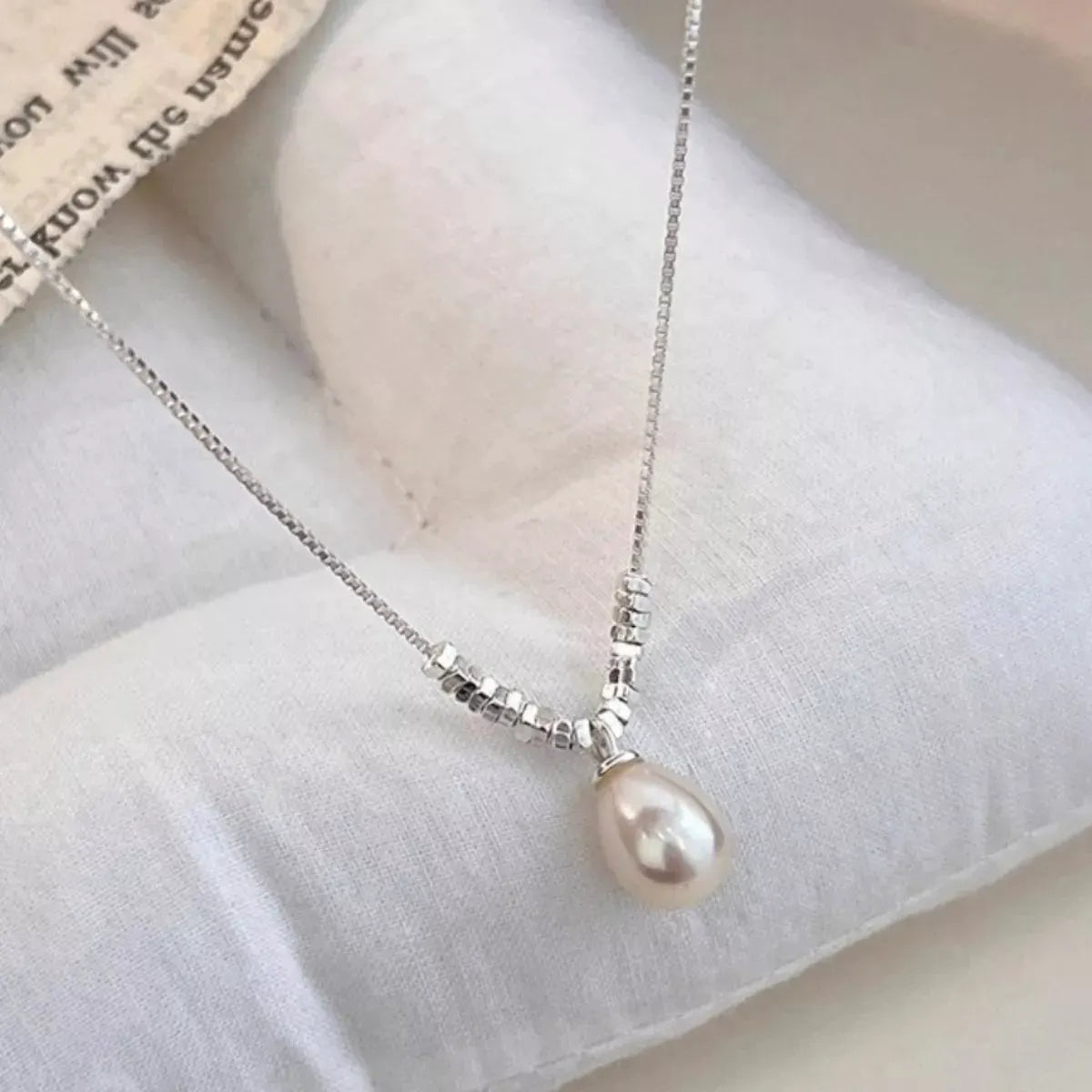 925 Sterling Silver Pearl Drop Necklace by Partner Labels