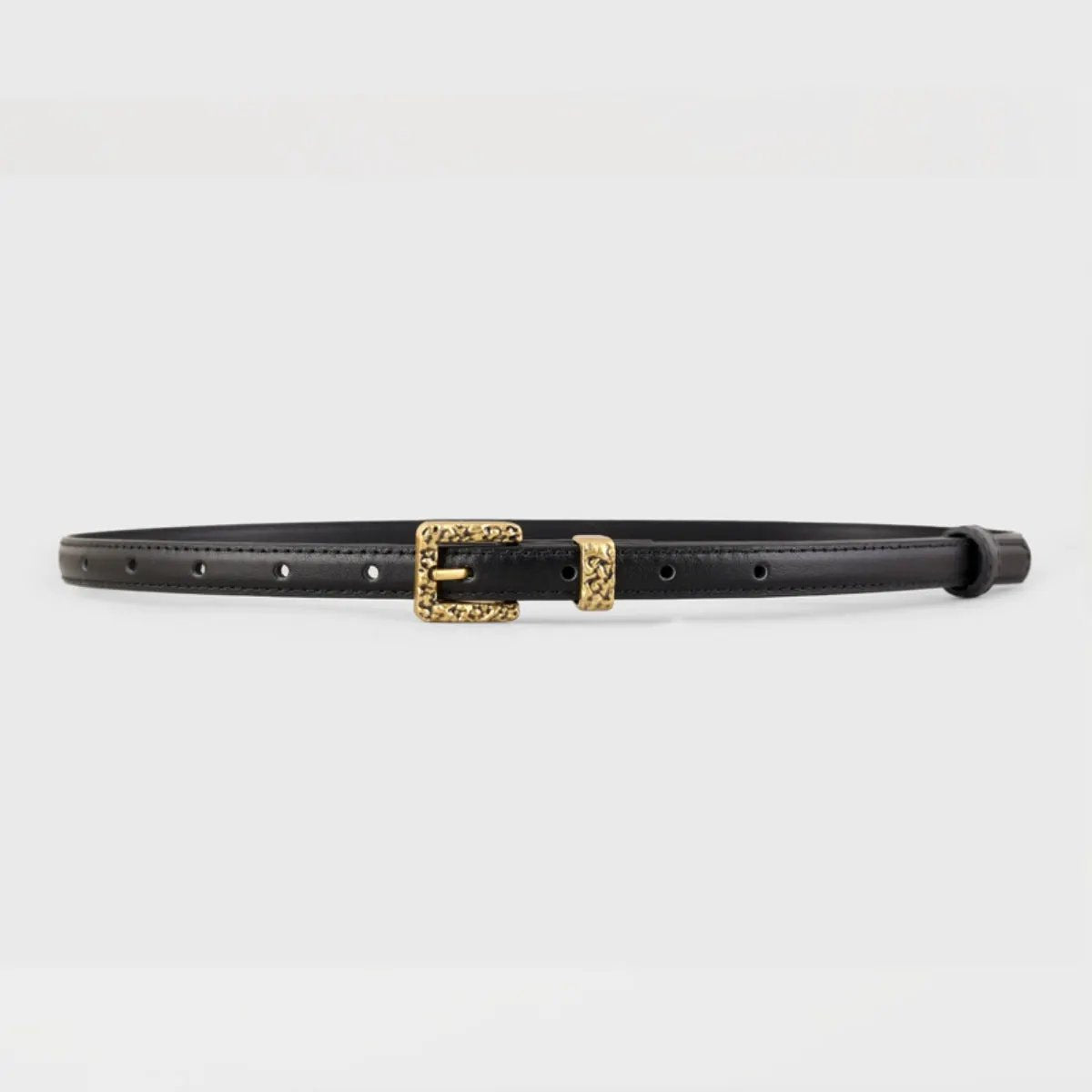 Skinny Leather Belt with Buckle by Trendsi