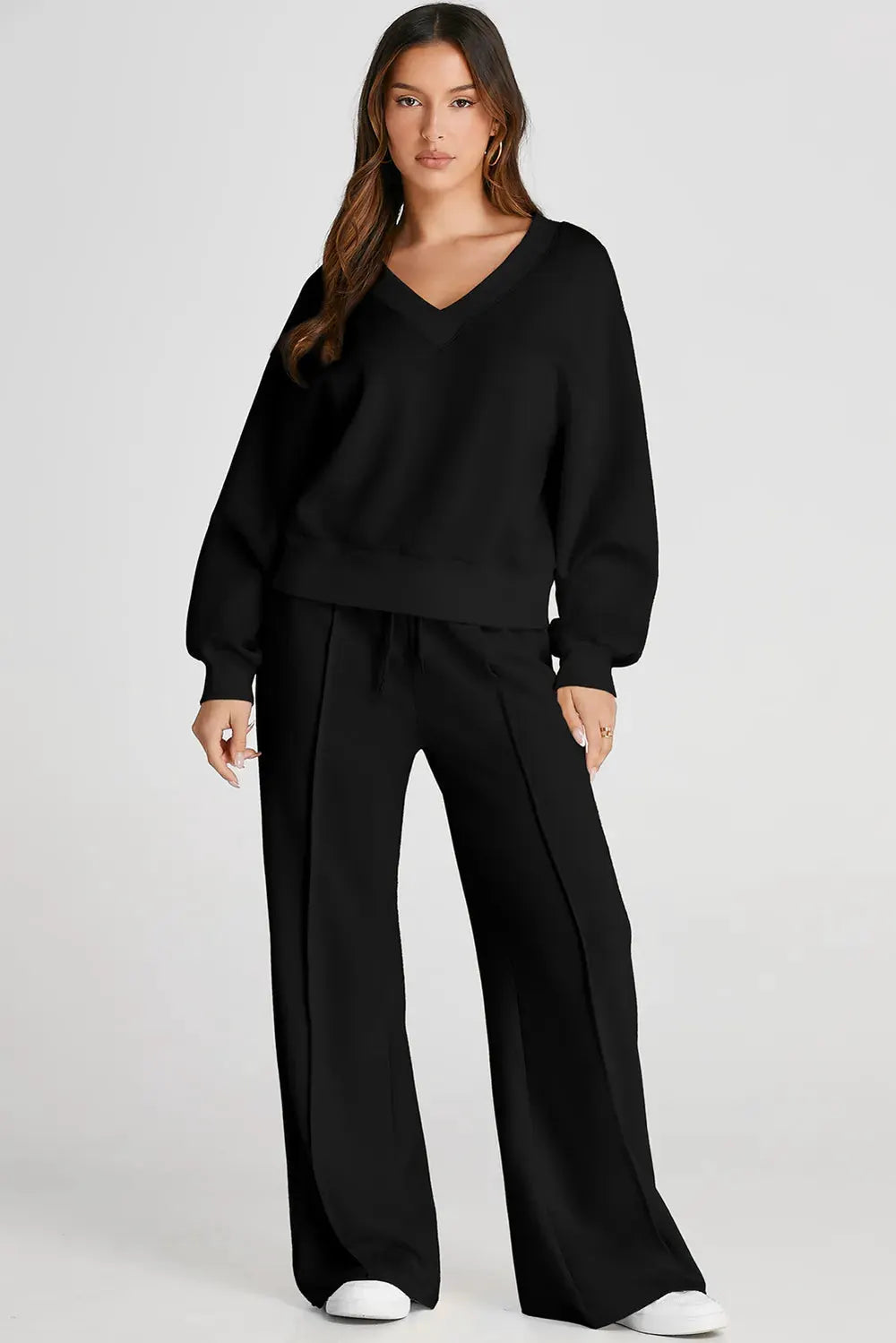 V-Neck Long Sleeve Top and Pants Active Set by Partner Label