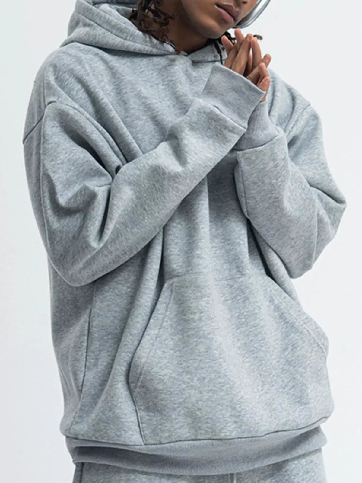 Men's Kangaroo Pocket Long Sleeve Hoodie by Trendsi