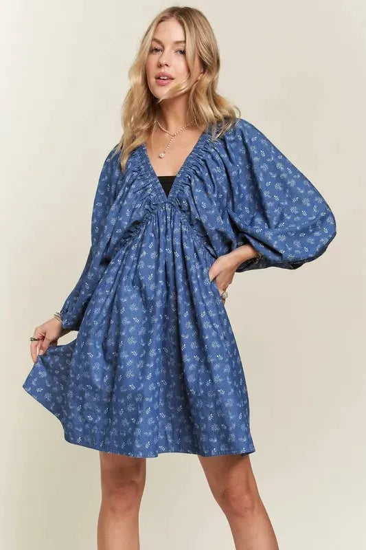 ADORA Batwing Sleeves Floral Dress by Partner Label