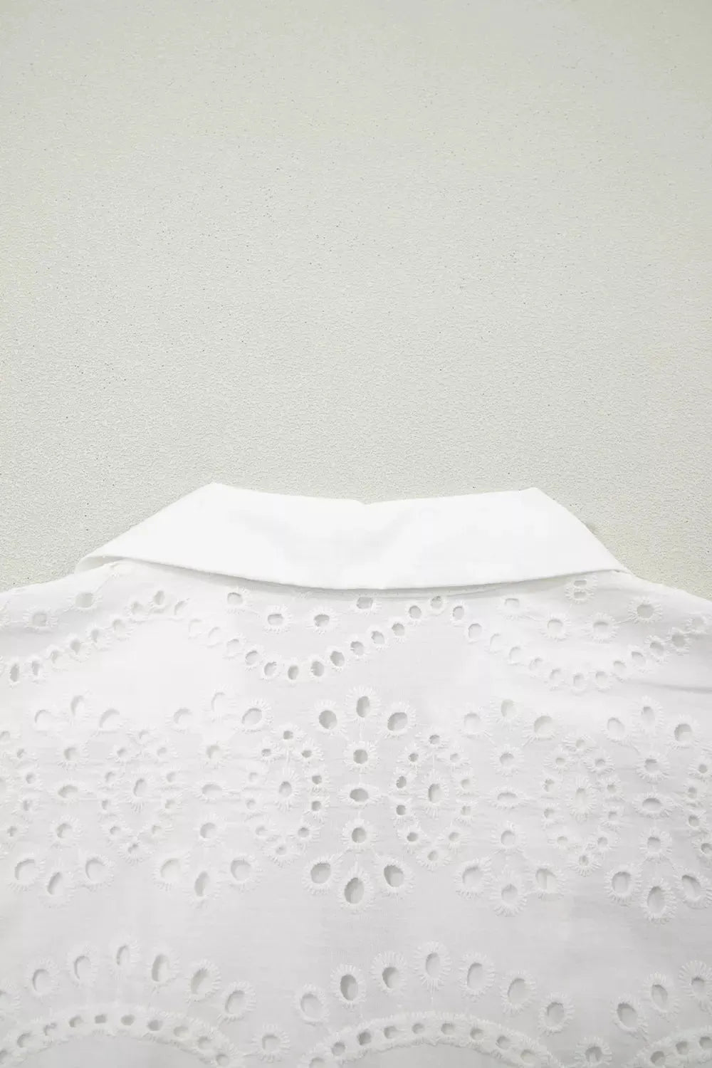 Solid Color Eyelet Embroidered T Shirt Mini Dress by Partner Label
