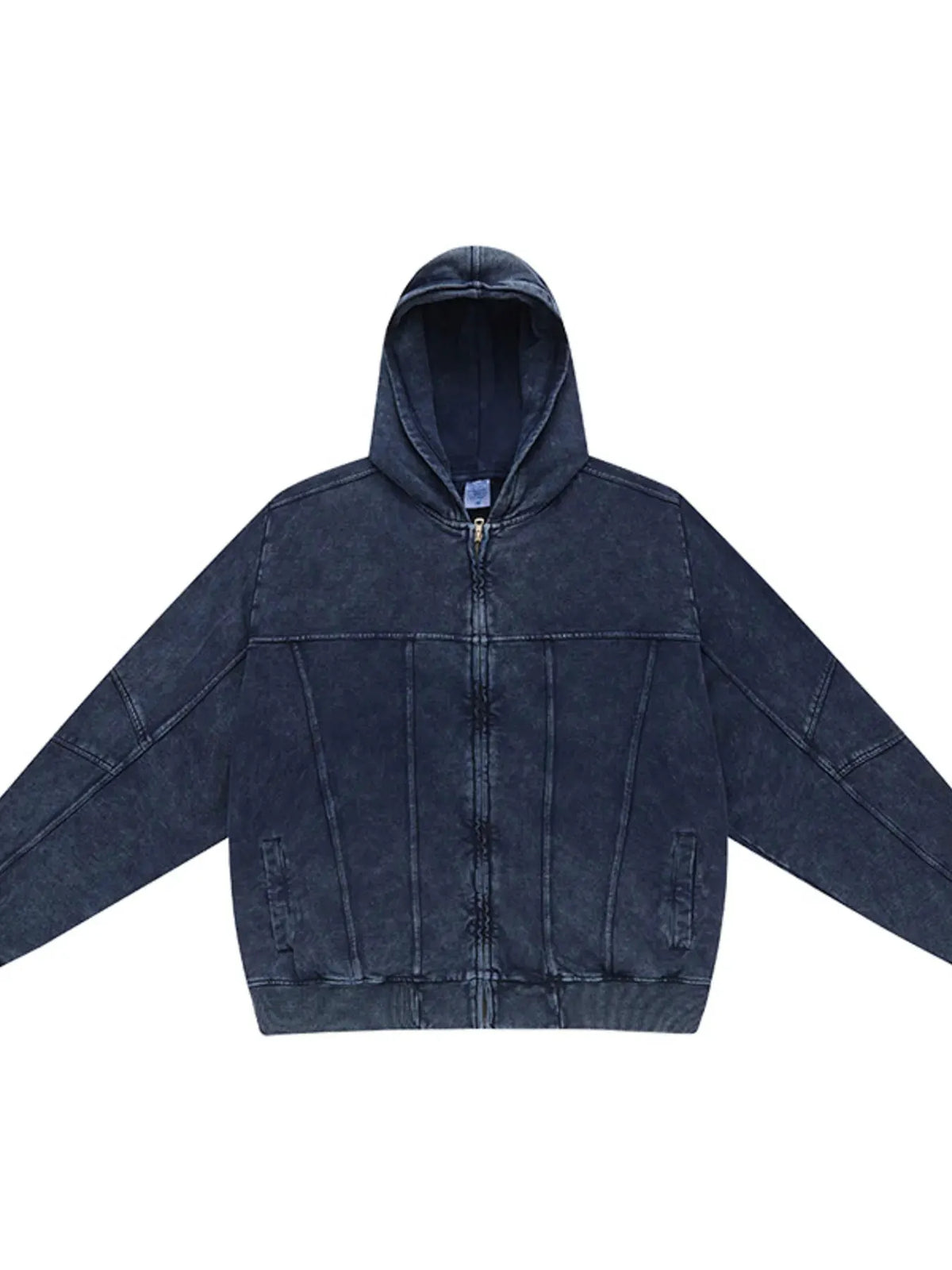 Men's Washed Zip Up Casual Hoodie by Trendsi