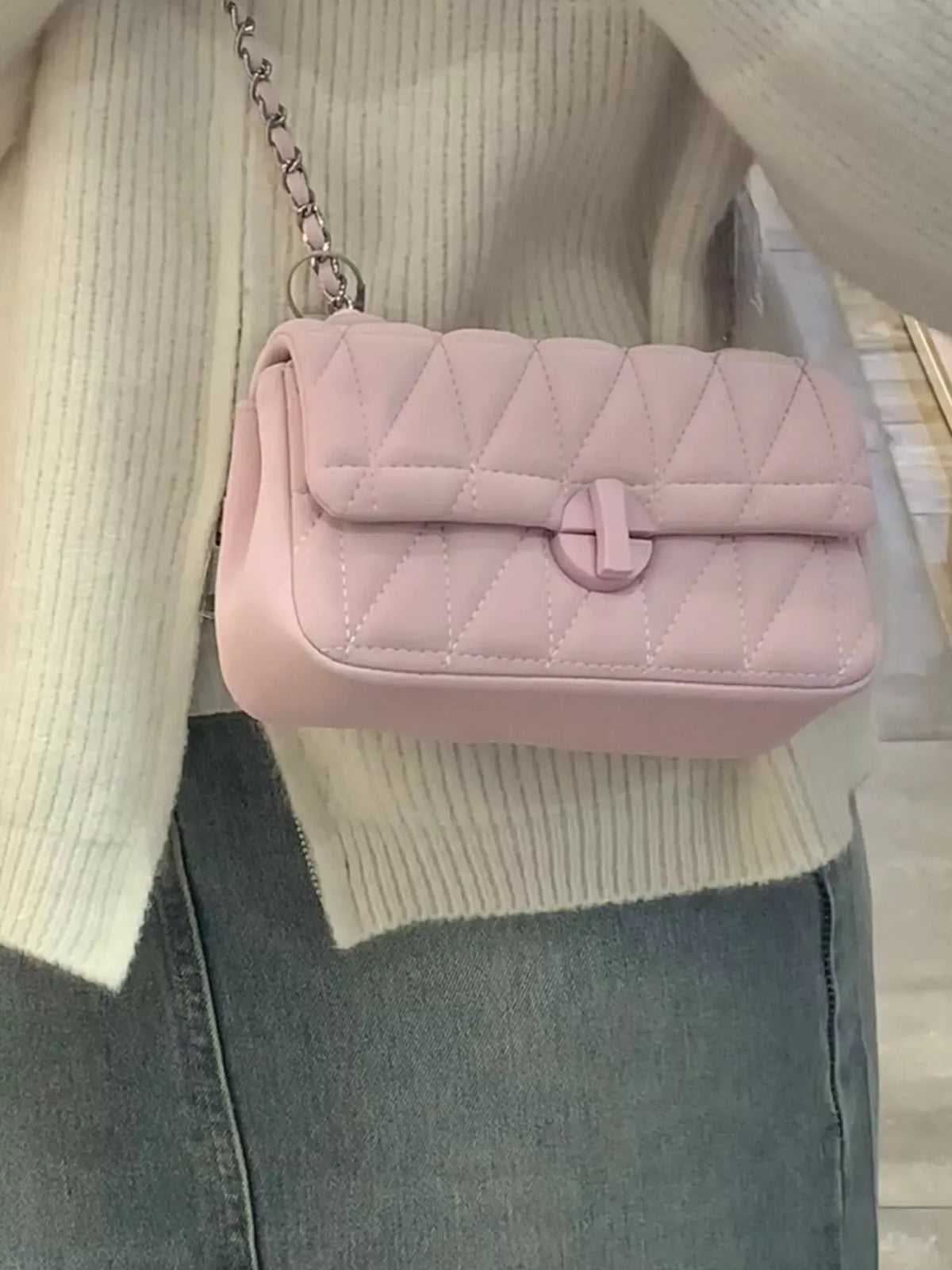 Quilted Flap Chain Crossbody Bag by Partner Label