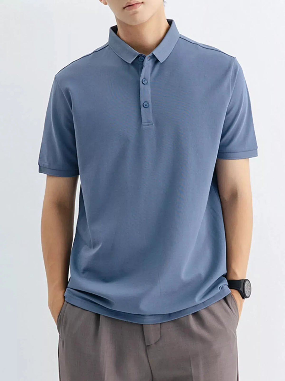 Men's Plus Size Classic Fit Short Sleeve Polo by Trendsi