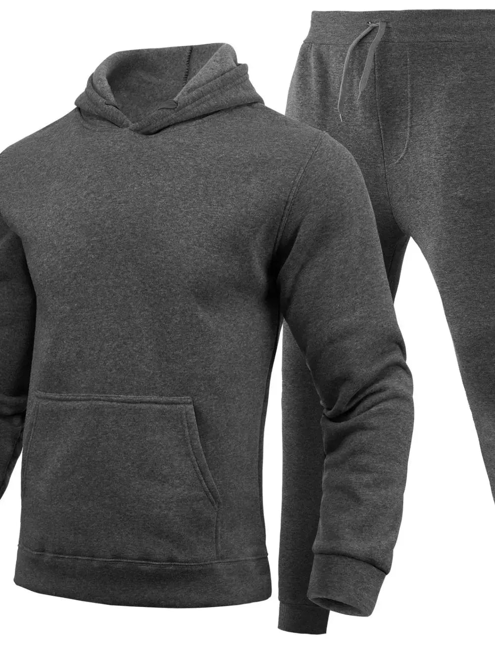 Men's Full Size Long Sleeve Hoodie and Pants Set Plus Size by Trendsi