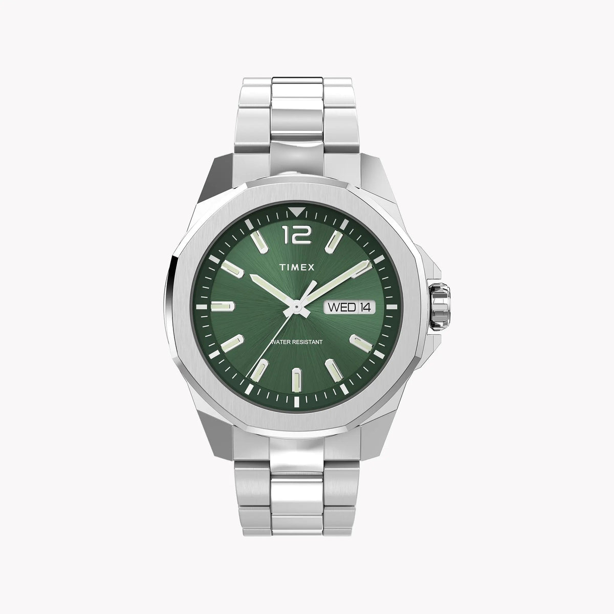 Timex Men's Green Dial Bracelet Watch, Stainless Steel | Tw2w13900 by TIMEX