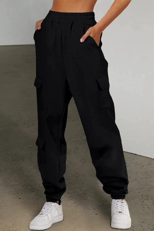 Pocketed Elastic Waist Active Joggers by Partner Label