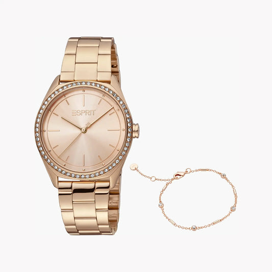 Esprit Women's Rose Gold Stainless Steel Watch, Round Case | Es1l120m0065 by ESPRIT