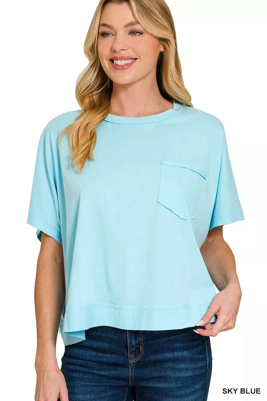 Zenana Exposed Seam Boxy Top by Zenana