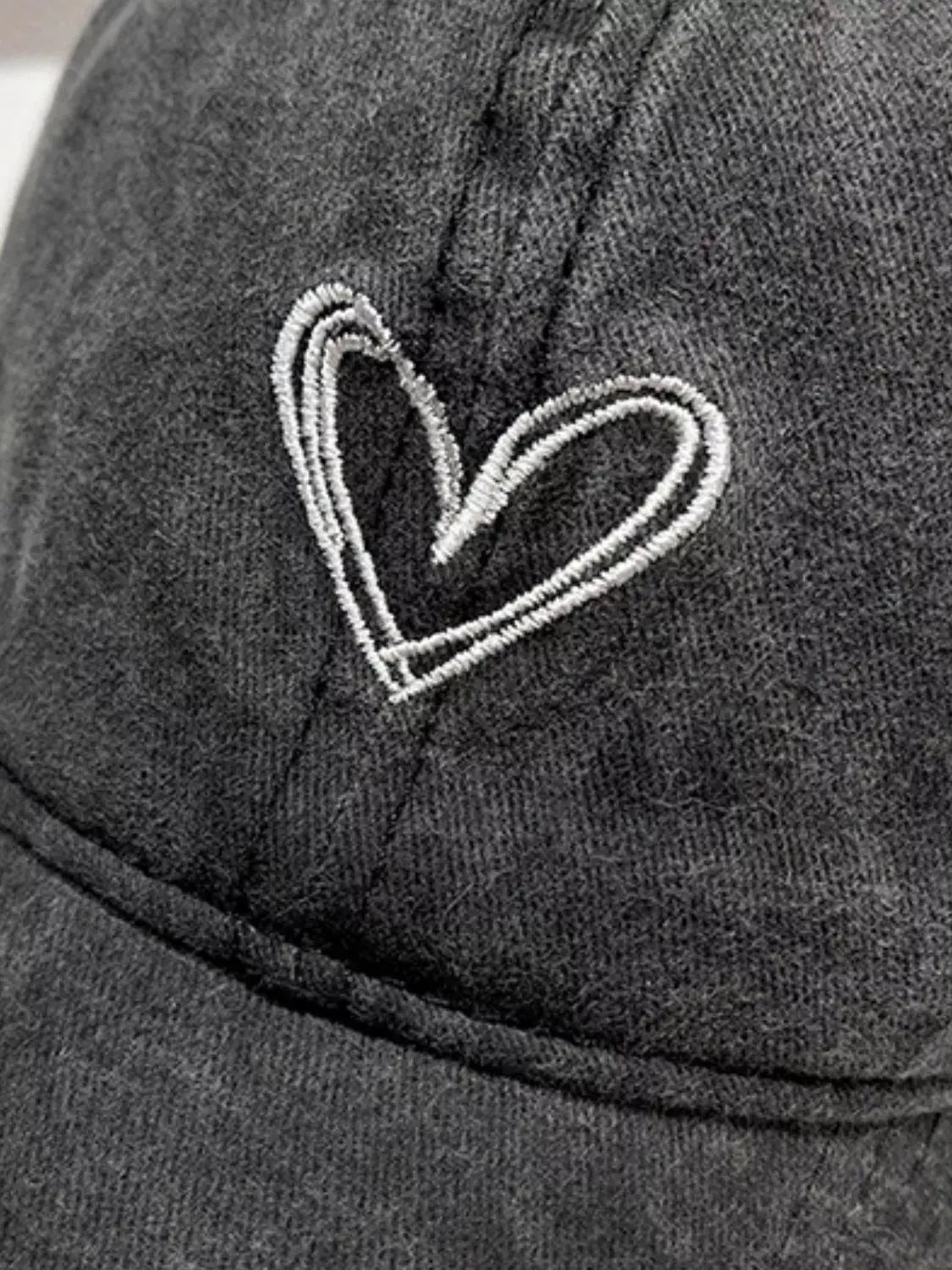 Washed Heart Embroidered Baseball Cap by Partner Label