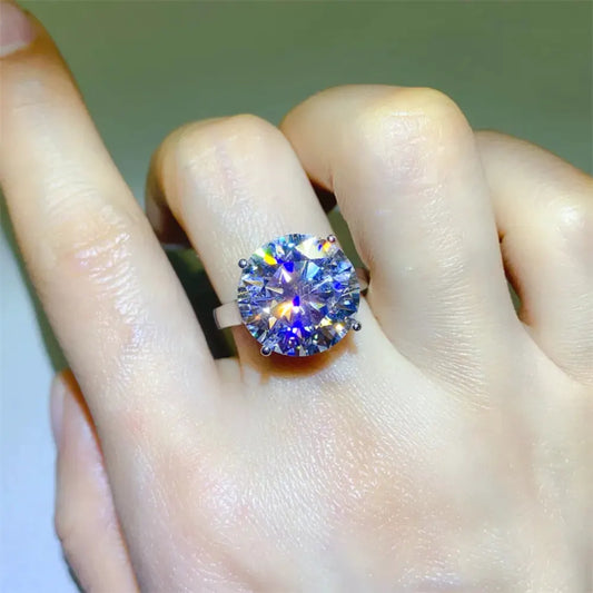 10 Carat Moissanite 925 Sterling Silver Ring by Partner Label
