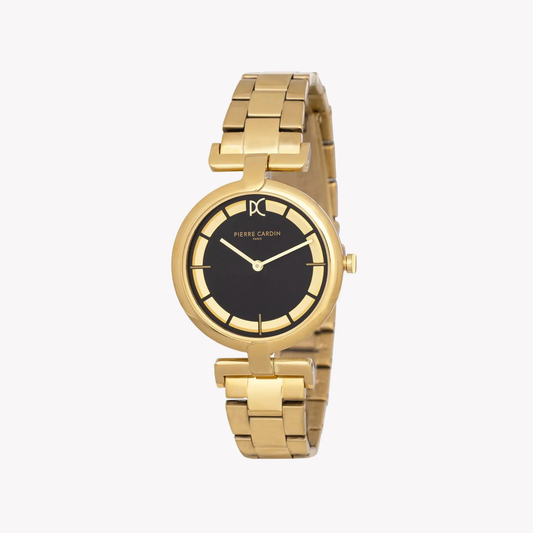 Pierre Cardin Women's Gold Metal Watch, Black Dial | Cmd.3533 by PIERRE CARDIN