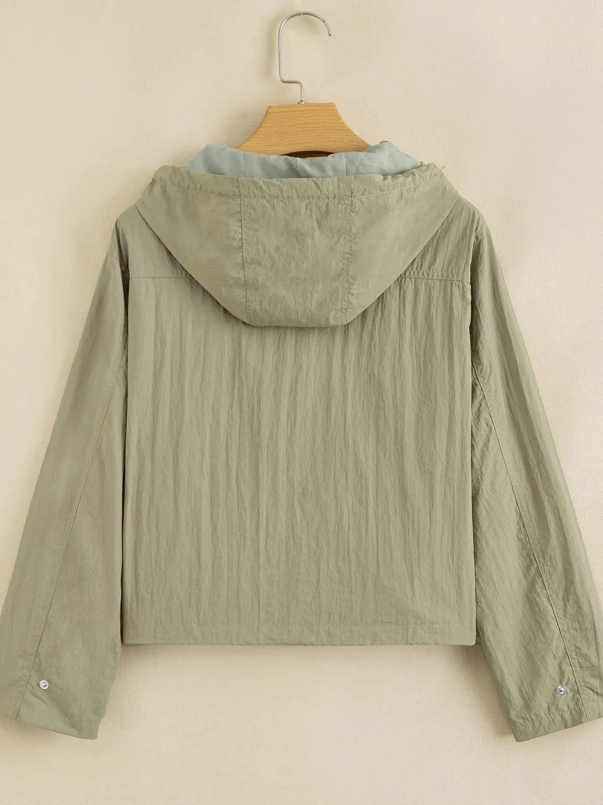 Zip Up Cropped Hooded Utility Jacket by Partner Label