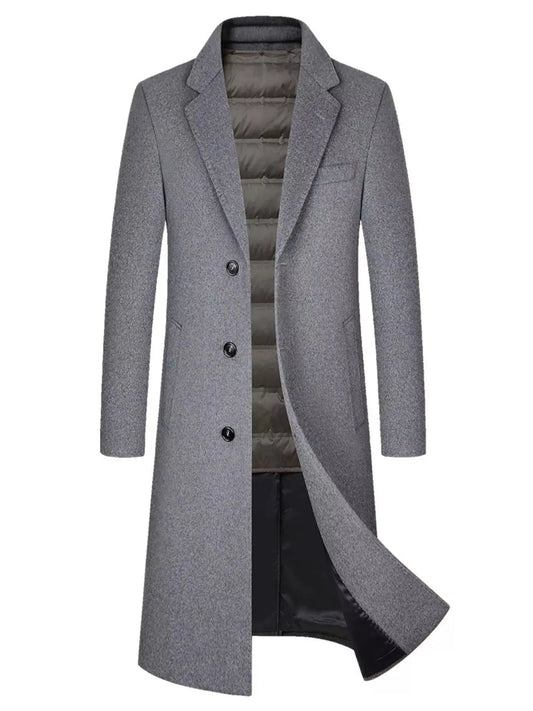 Men's Classic Button Up Overcoat by Partner Label