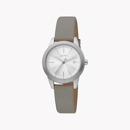 Esprit Women's Grey Leather Watch, Silver Dial | Es1l202m0015 by ESPRIT