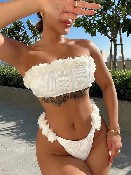 Applique Tie Back Two-Piece Bikini Set by Partner Label