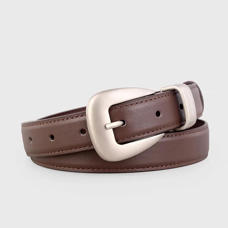 Buckle Skinny Leather Belt by Trendsi
