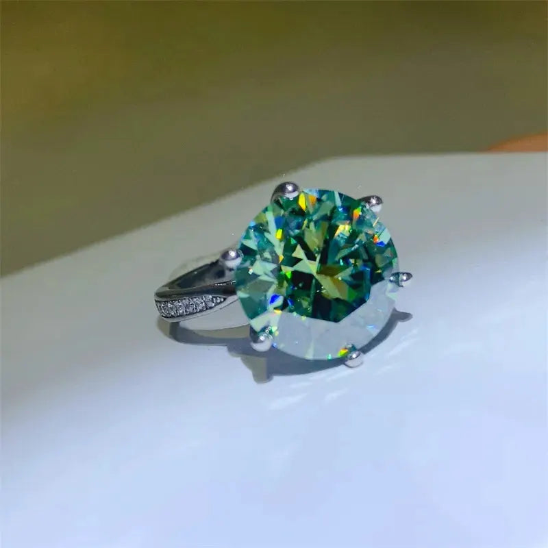 10 Carat Moissanite 925 Sterling Silver Ring by Partner Label