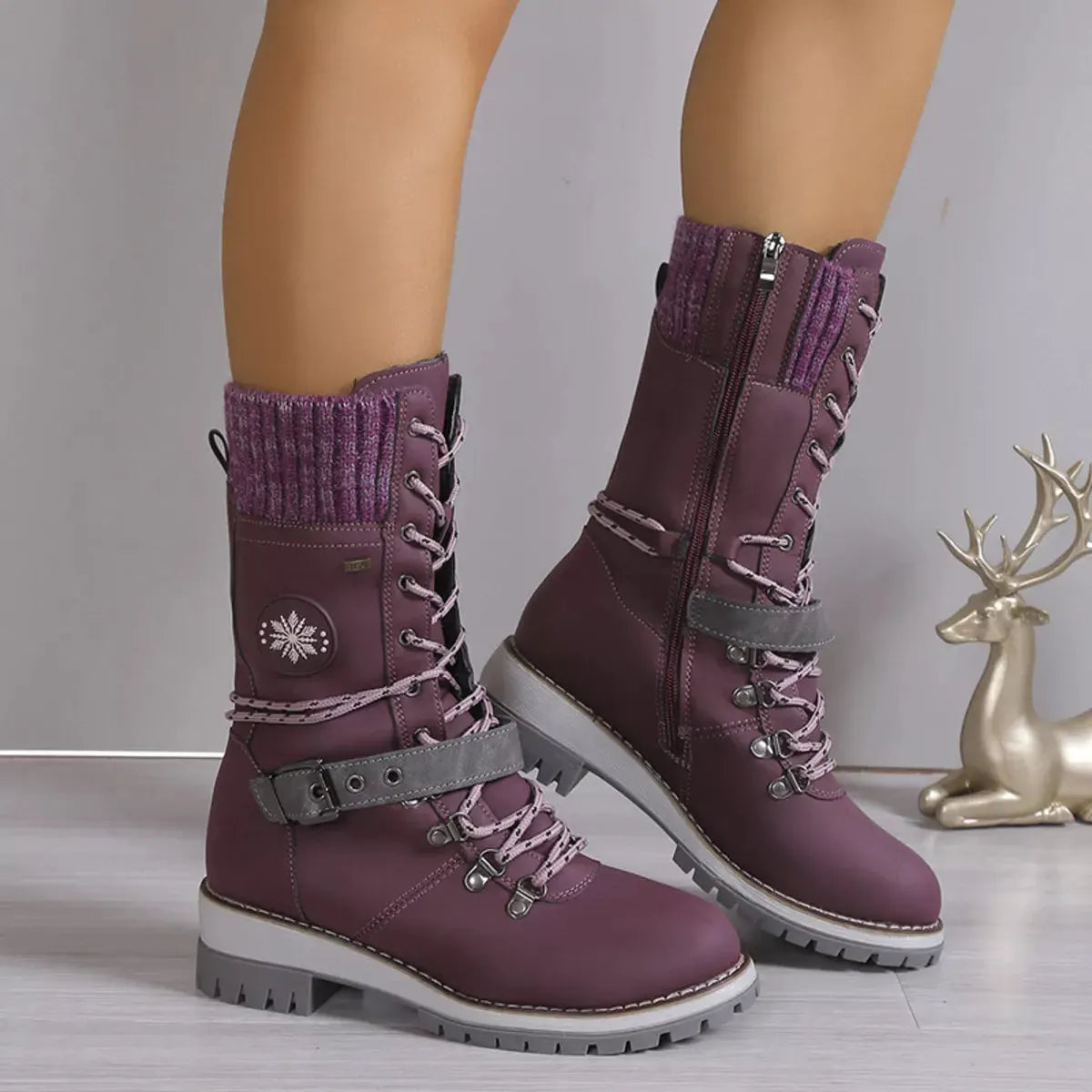 Lace Up Block Heel Boots by Partner Label