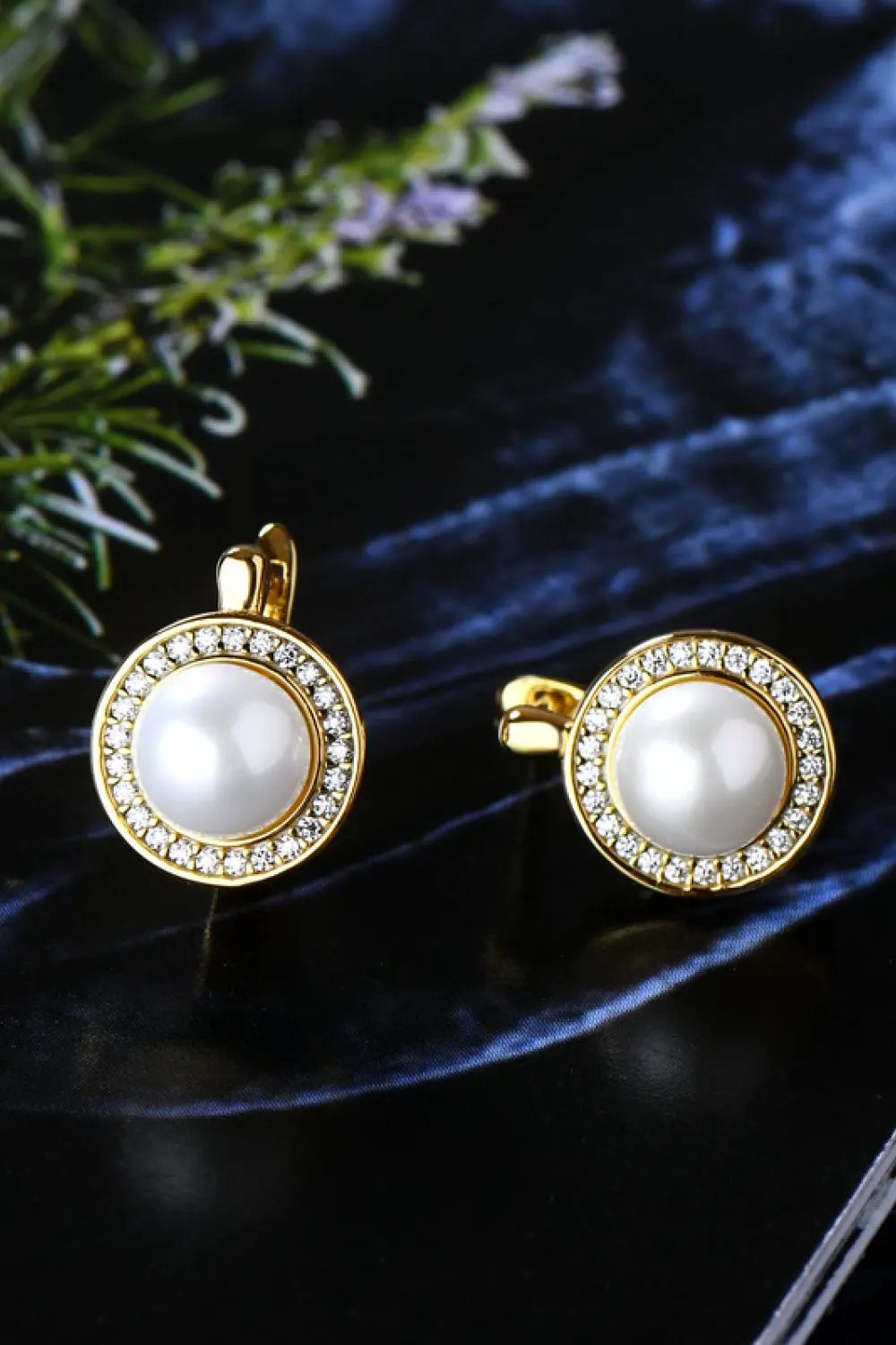 Moissanite Pearl 925 Sterling Silver Earrings by Partner Label