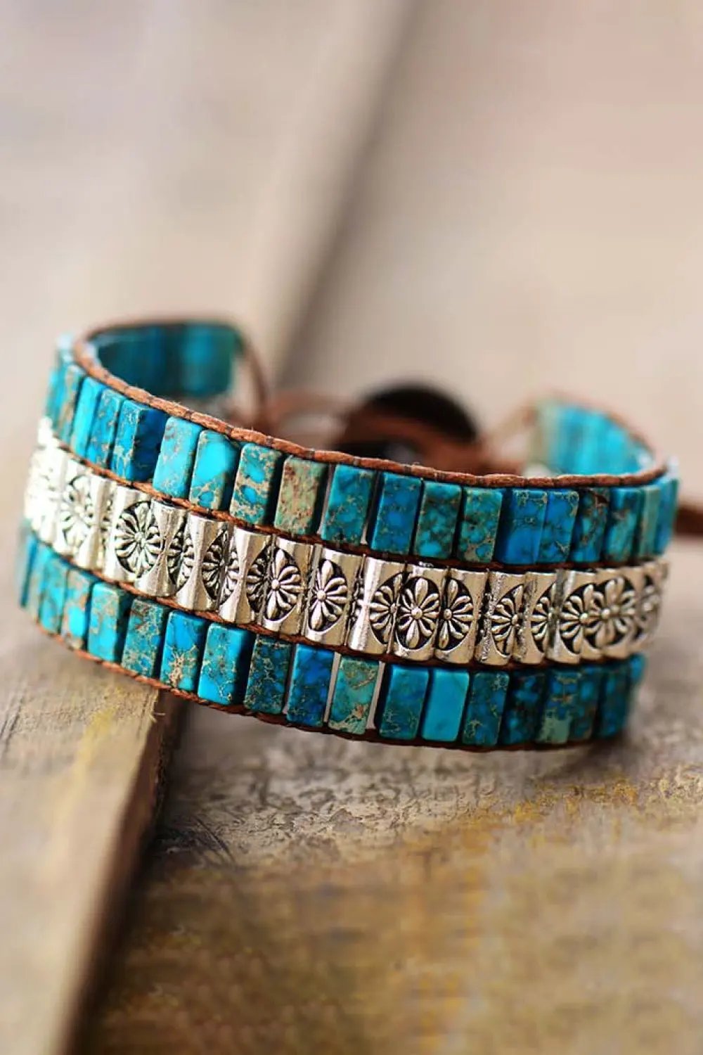 Handmade Triple Layer Natural Stone Bracelet by Partner Label