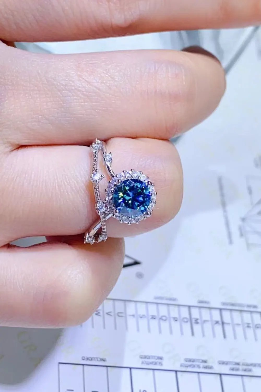 1 Carat Moissanite 925 Sterling Silver Ring by Partner Label