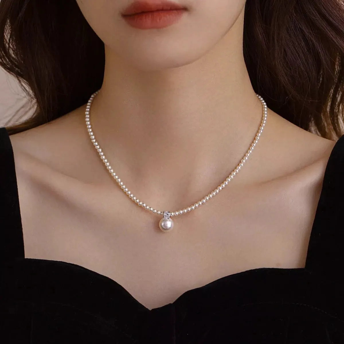 Pearl Pendant Necklace by Partner Labels