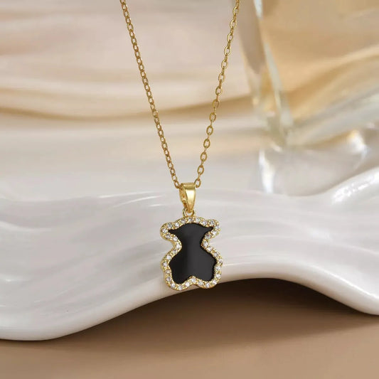 18K Gold-Plated Bear Pendant Necklace by Partner Labels