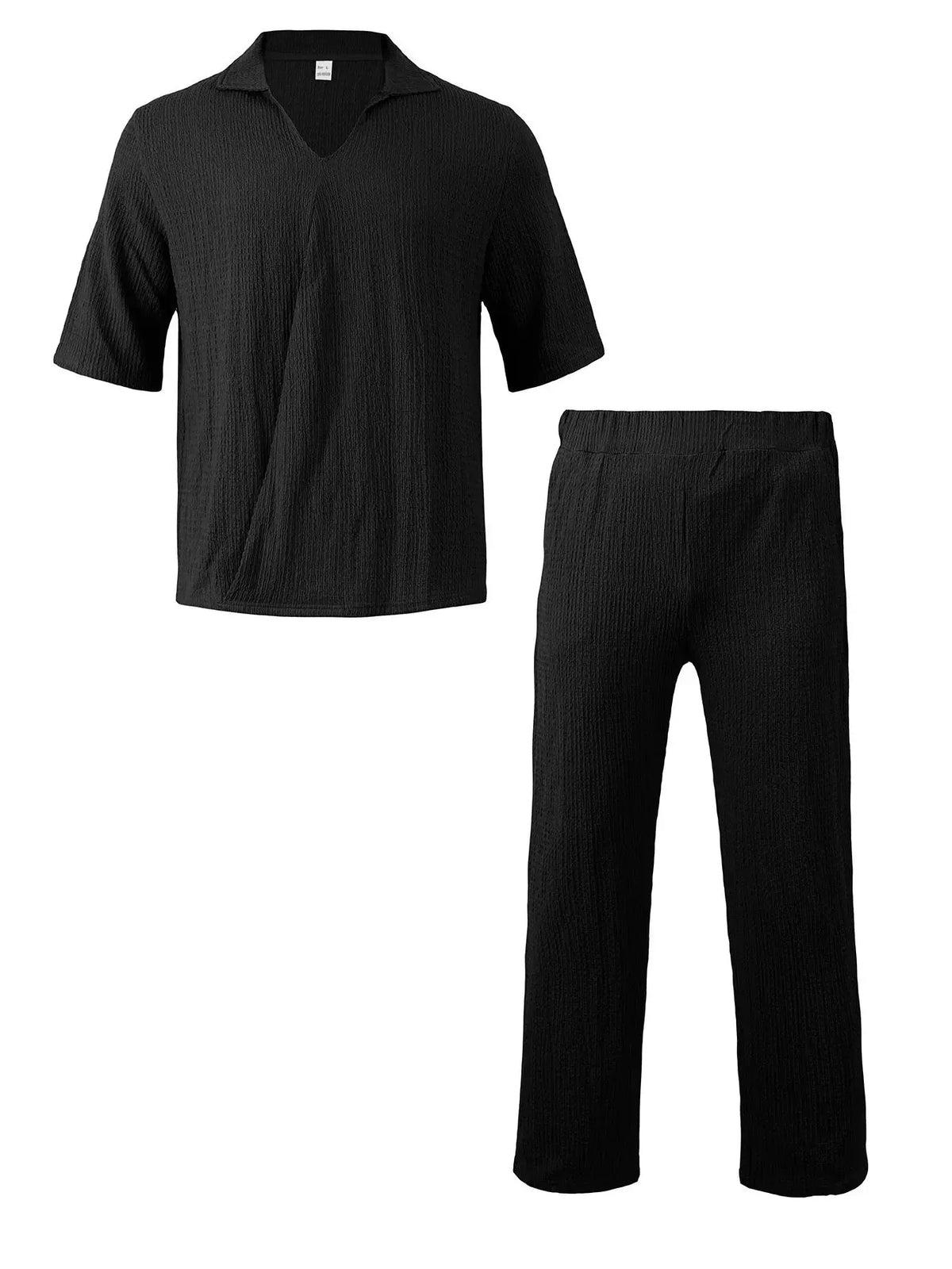 Men's Full Size Short Sleeve Top and Pants Set Plus Size by Trendsi