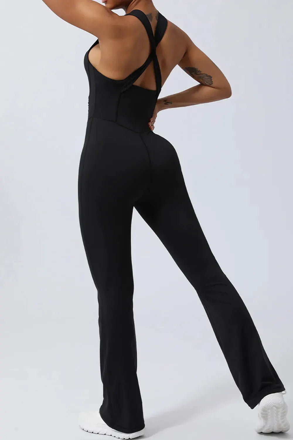 Crisscross Wide Strap Sleeveless Jumpsuit by Partner Label