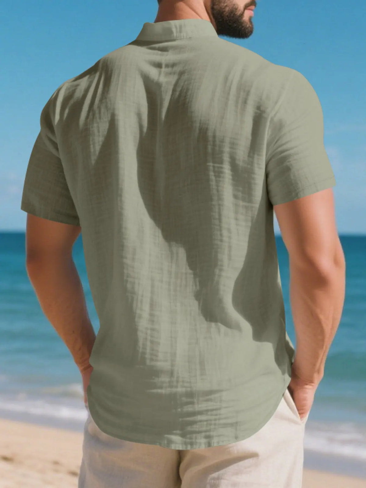 Men's Full Size Button Detail Short Sleeve Shirt Plus Size by Trendsi