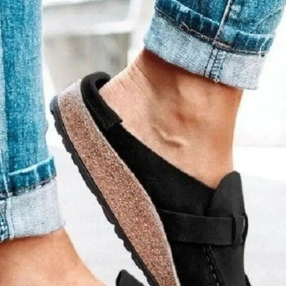 Round Toe Low Heel Buckle Loafers by Partner Label