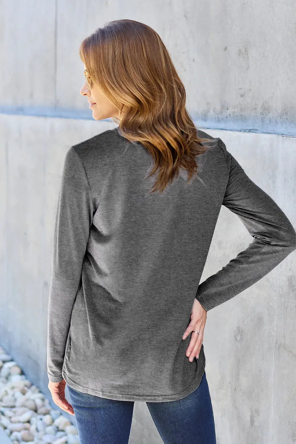 Basic Bae Full Size Round Neck Long Sleeve Top | Partner Labels Selection by Partner Label