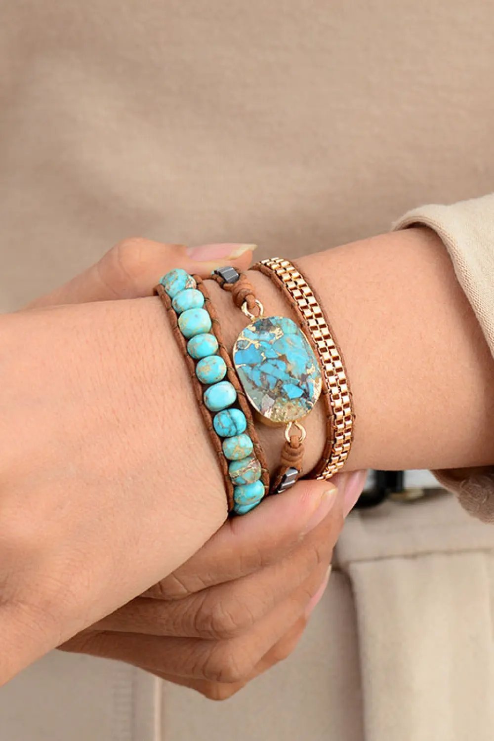 Handmade Natural Stone Copper Bracelet by Partner Label