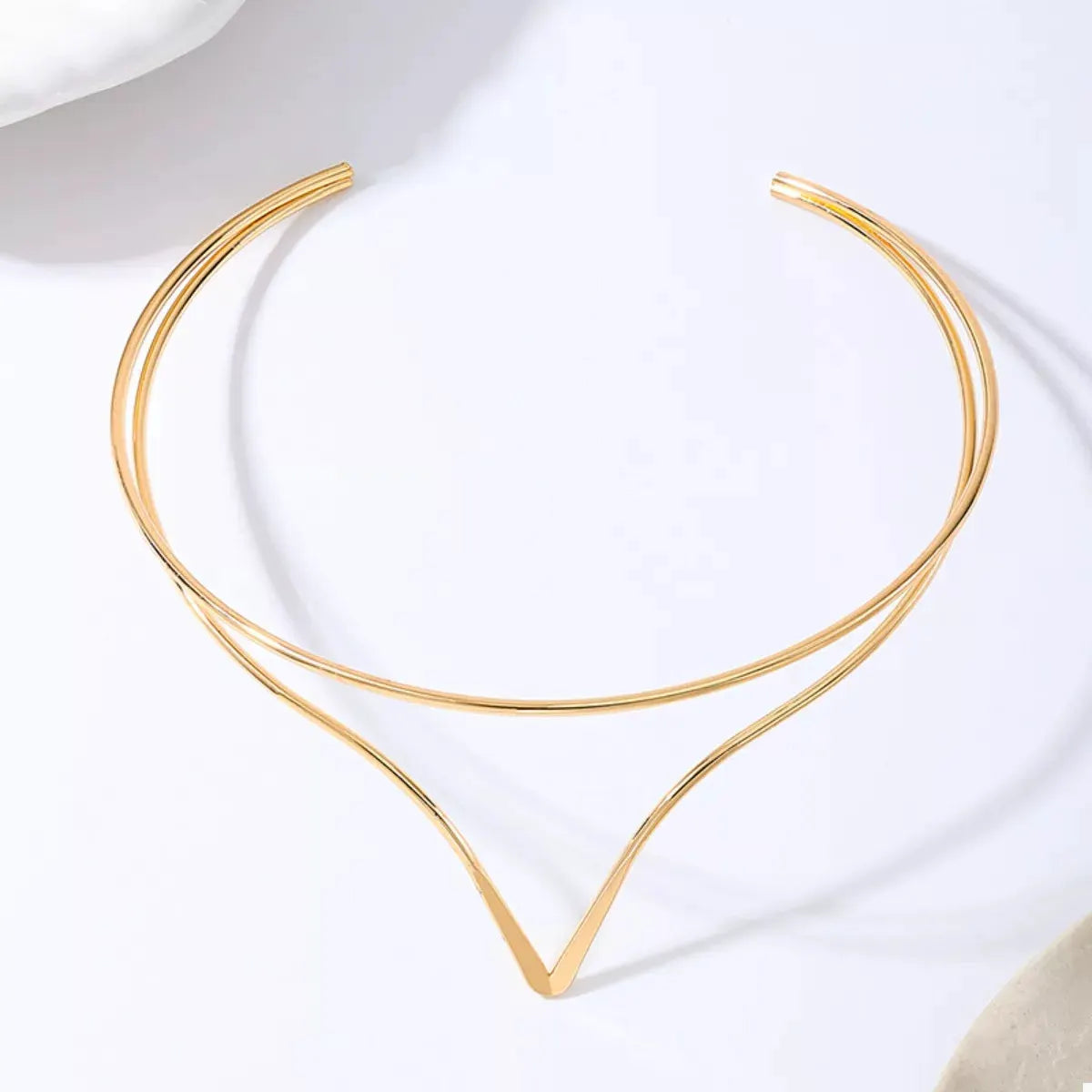 Double Layer V-Shaped Choker Necklace by Partner Labels