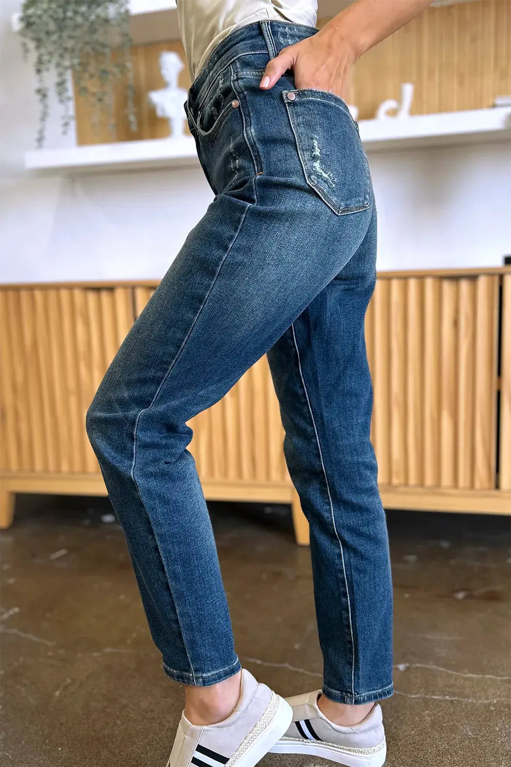 Judy Blue Full Size Tummy Control High Waist Slim Jeans by Judy Blue