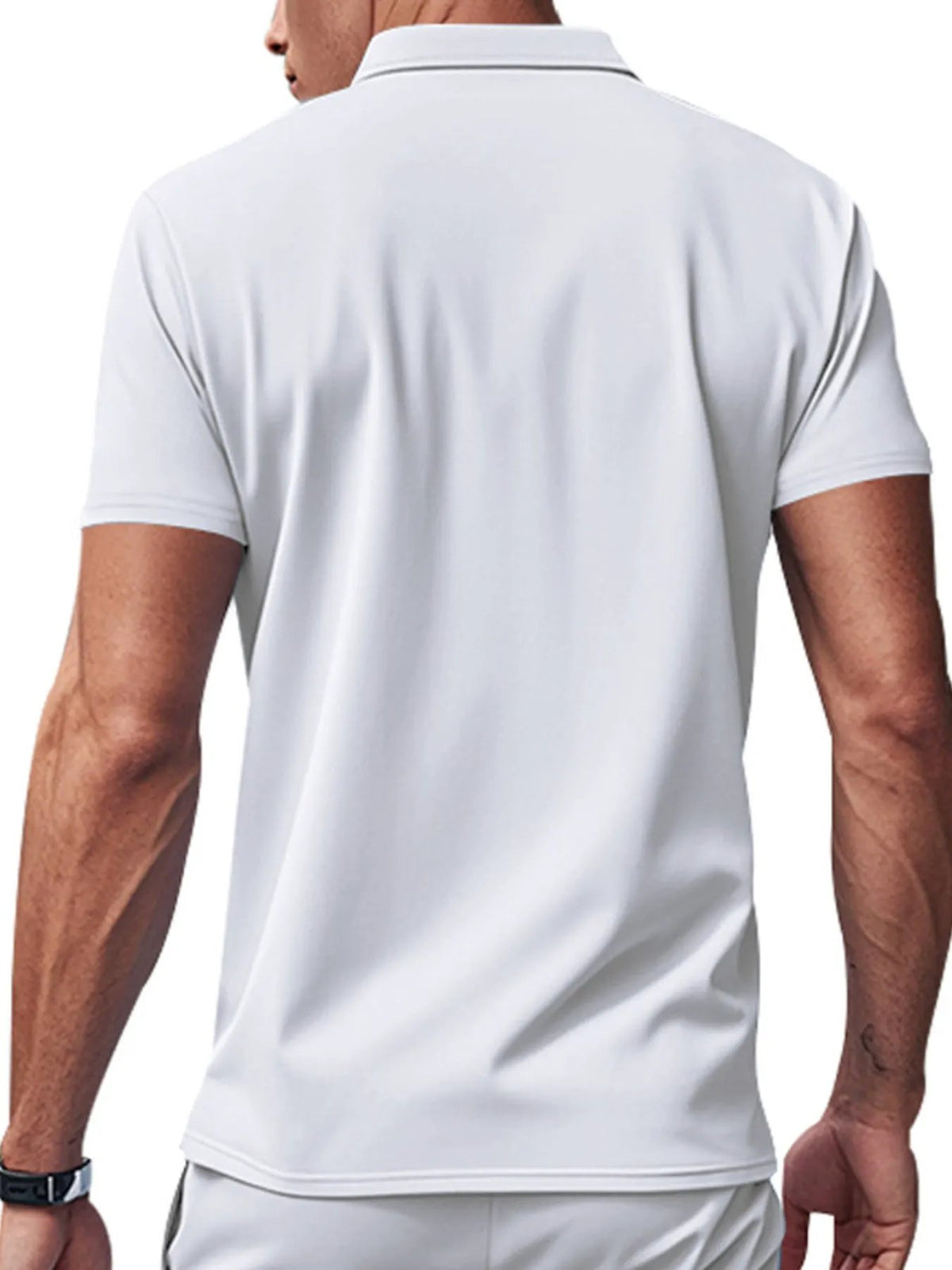 Men's Full Size Casual Short Sleeve Polo Plus Size by Trendsi