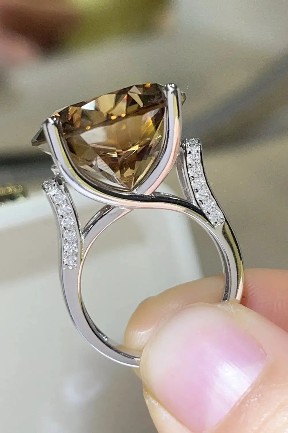 20 Carat Moissanite 925 Sterling Silver Ring by Partner Label