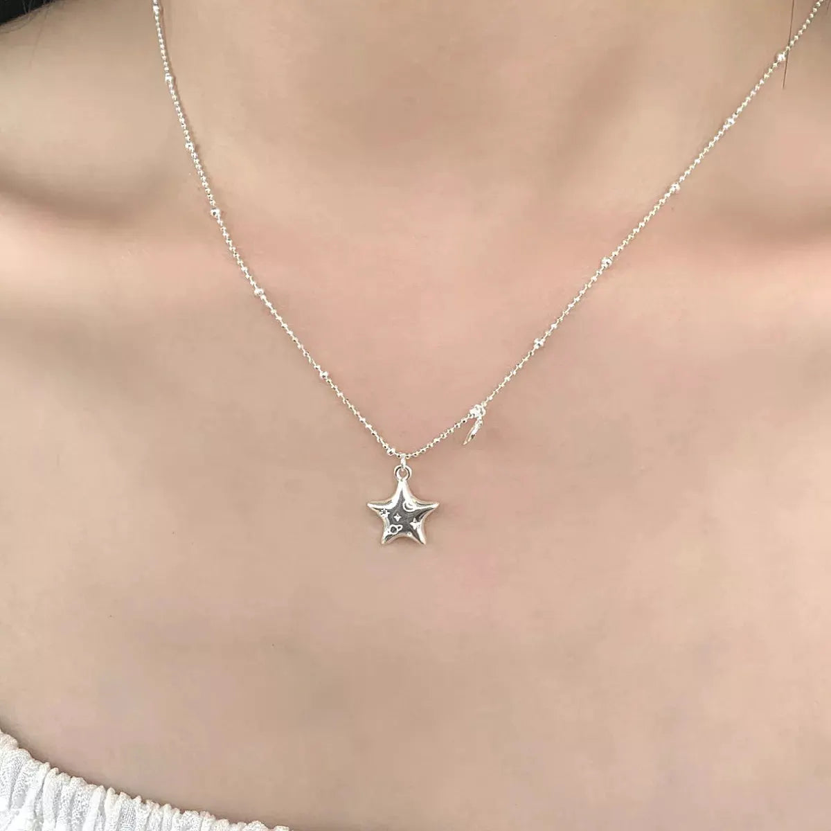 925 Sterling Silver Star Necklace by Partner Labels