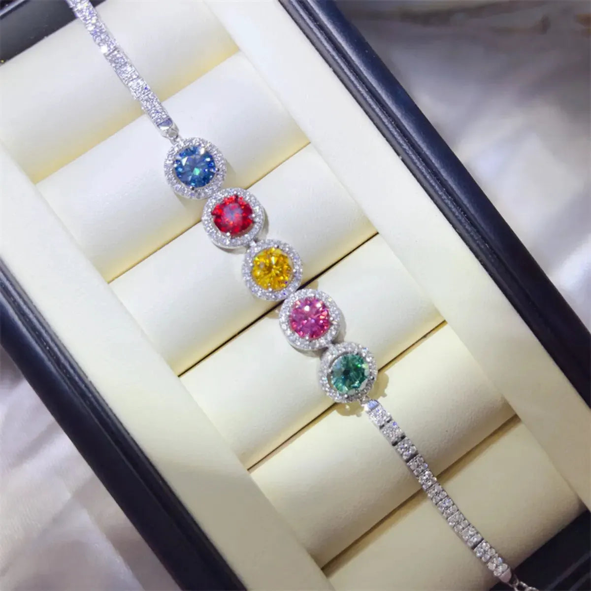5 Carat 925 Sterling Silver Moissanite Bracelet by Partner Label