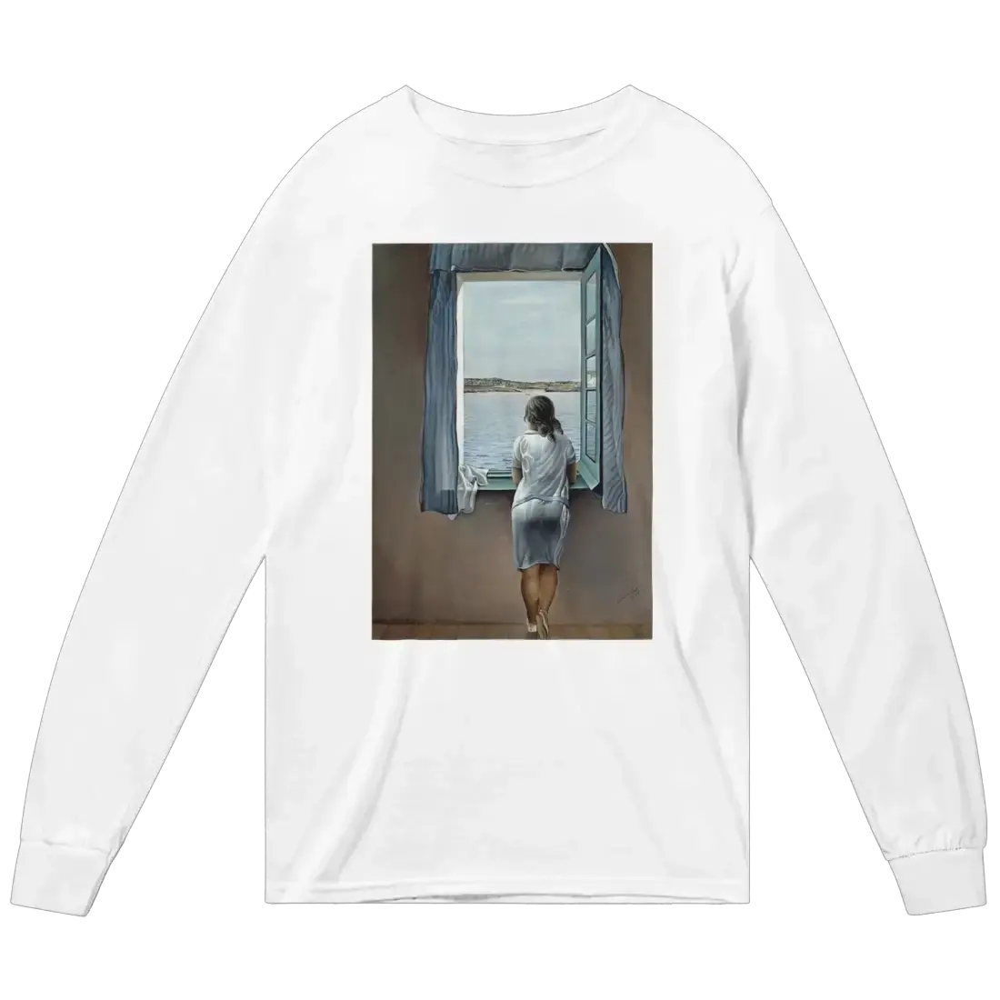 Dali - Young Woman at a Window Artwork Long Sleeve Shirt by Art-O-Rama Shop